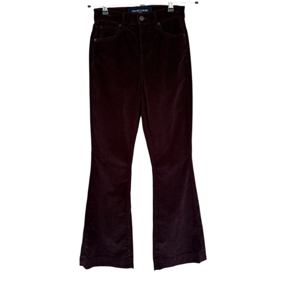 Veronica Beard Denim - New Veronica Beard Burgundy Corduroy Carson Ankle Flare Jeans Sz 25 Please Read